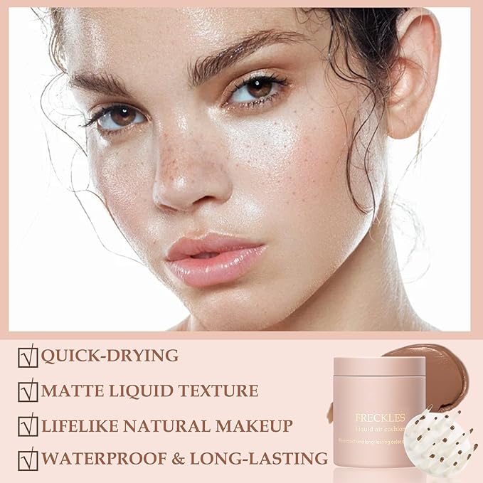 Boobeen Freckle Stamp Face Freckles Air Cushion Liquid Freckle Makeup Stamp Waterproof Fake Freckle Pen Long Lasting Quick Dry Small Spot Freckle Makeup, Create Natural Freckles Makeup-Velvo Beauty
