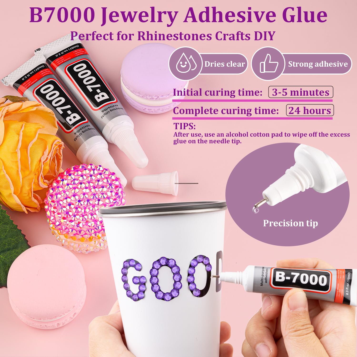 30000Pcs Dark Purple Rhinestones for Bedazzling with B7000 Jewelry Glue, Bedazzler Kit Flatback Gems, Resin Rhinestones for Crafting Crafts Clothing Shoes Fabric Nail Art Assorted Size 2/3/4/5/6mm-Velvo Beauty
