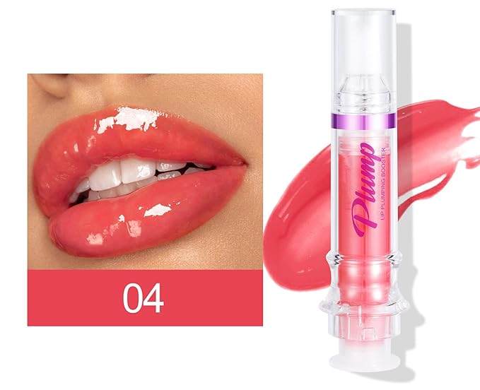 Lip Plumper 6 Colors Moisturizing Glossy Plumping Lip Gloss Long Lasting Hydrating Natural Lip Plumper for Women Girls (Color 04)-Velvo Beauty