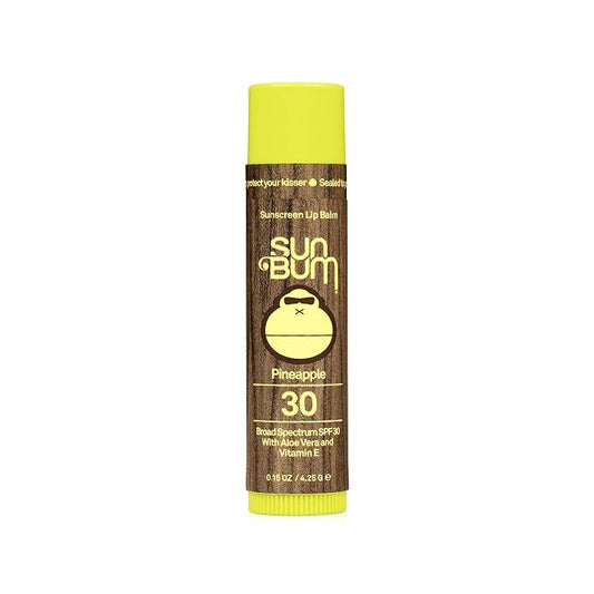 Sun Bum SPF 30 Sunscreen Lip Balm | Vegan and Cruelty Free Broad Spectrum UVA/UVB Lip Care with Aloe and Vitamin E for Moisturized Lips | Pineapple Flavor |.15 oz-Velvo Beauty