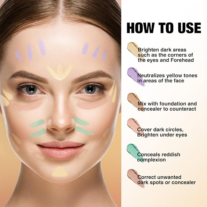 LANGMANNI Multi-Use Face Contour Stick,Highlighter & Concealer Stick, Combo Use For Correcting Color Balancing (#01+#02+#03+#04, 4 Count (Pack of 1))-Velvo Beauty