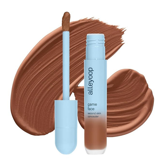 Alleyoop Game Face Concealer Makeup, Lightweight to Medium Buildable Coverage Under Eye Concealer, For Blemishes, Crease-proof and Hydrating with Smooth Second Skin Finish - Energetic-Velvo Beauty
