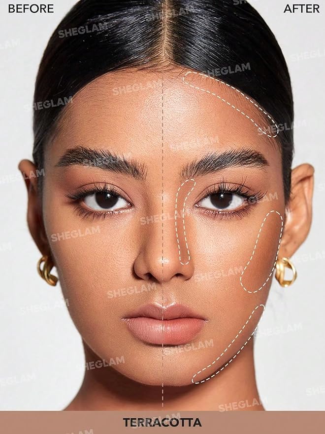 SHEGLAM Snatch 'n' Define Cream Contour Stick Long Lasting Highly Pigmented Sweat Proof Face Bronzer Makeup - Terracotta-Velvo Beauty
