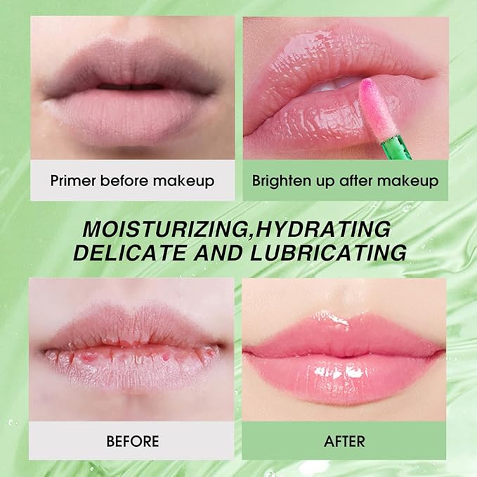 Lip Balm, 3PCS Aloe Vera Long Lasting Nutritious Lip Oil, Color Changing Tinted Lip Balm Set, Natural Plumping Hydrating, Easy Brush Application, Cute Portable Design, Unisex-Velvo Beauty