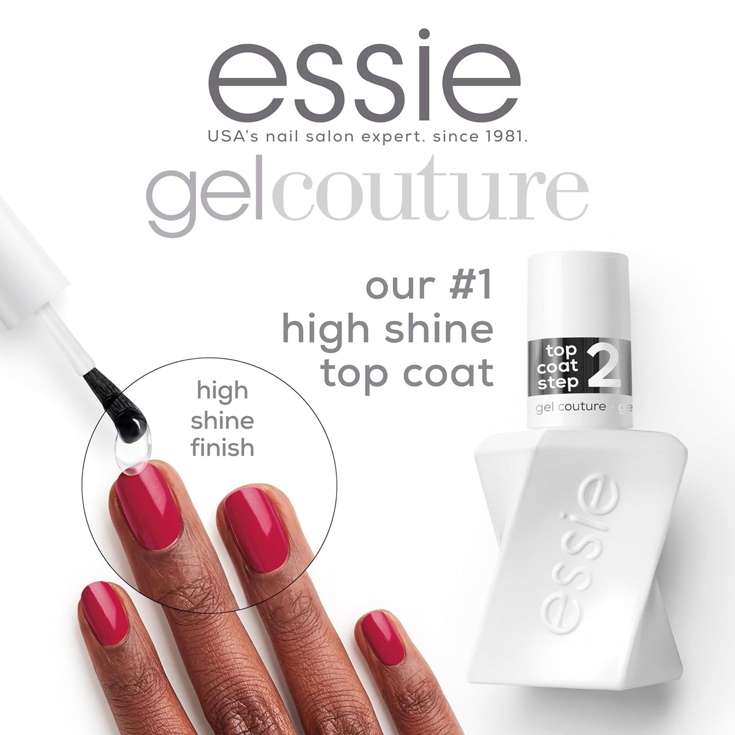 Essie Gel Couture Longwear Top Coat Duo Set, Glossy High Shine Chip-Resistant Gel-Like Top Coat, Gifts For Women And Men, 0.92 Fl Oz-Velvo Beauty