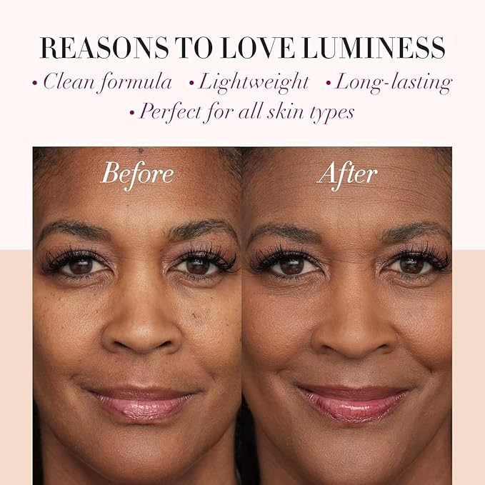 LUMINESS Silk Airbrush Spray Foundation 2-PC Kit - Foundation & Dual-Sided Angled Makeup Brush - Buildable Coverage, Anti-Aging Formula, Humidity Resistant, Hydrates & Moisturizes, Warm-Velvo Beauty