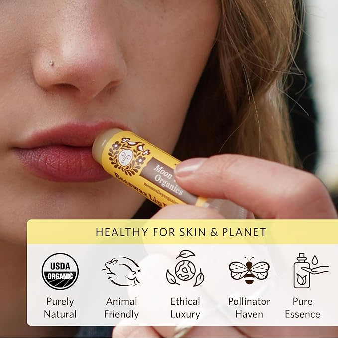 Moon Valley Organics Beeswax Lip Balm for Moisturizing Lips and Cuticles (VELVETY VANILLA, 6-Pack)-Velvo Beauty