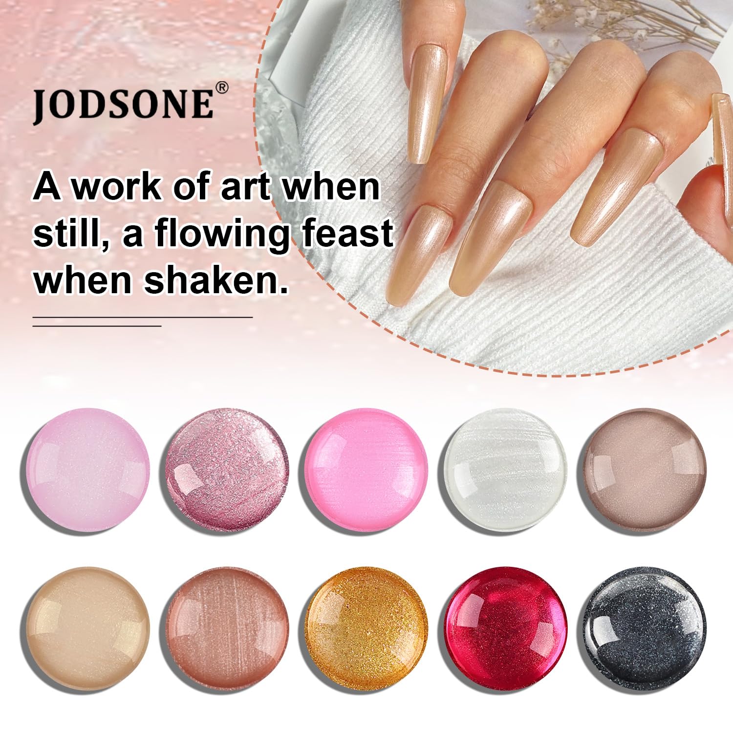 JODSONE 10 Color Gel Nail Polish Set with Base Coat and Top Coat Great DIY Salon Home Gift-Velvo Beauty