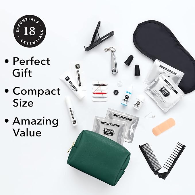 Pinch Provisions Travel Kit, includes 18 Must-Have Emergency Essential Items for Travelling, Ideal Road Trip or Airport Gift for Friends, Family & Peers, Portable Pouch-Velvo Beauty