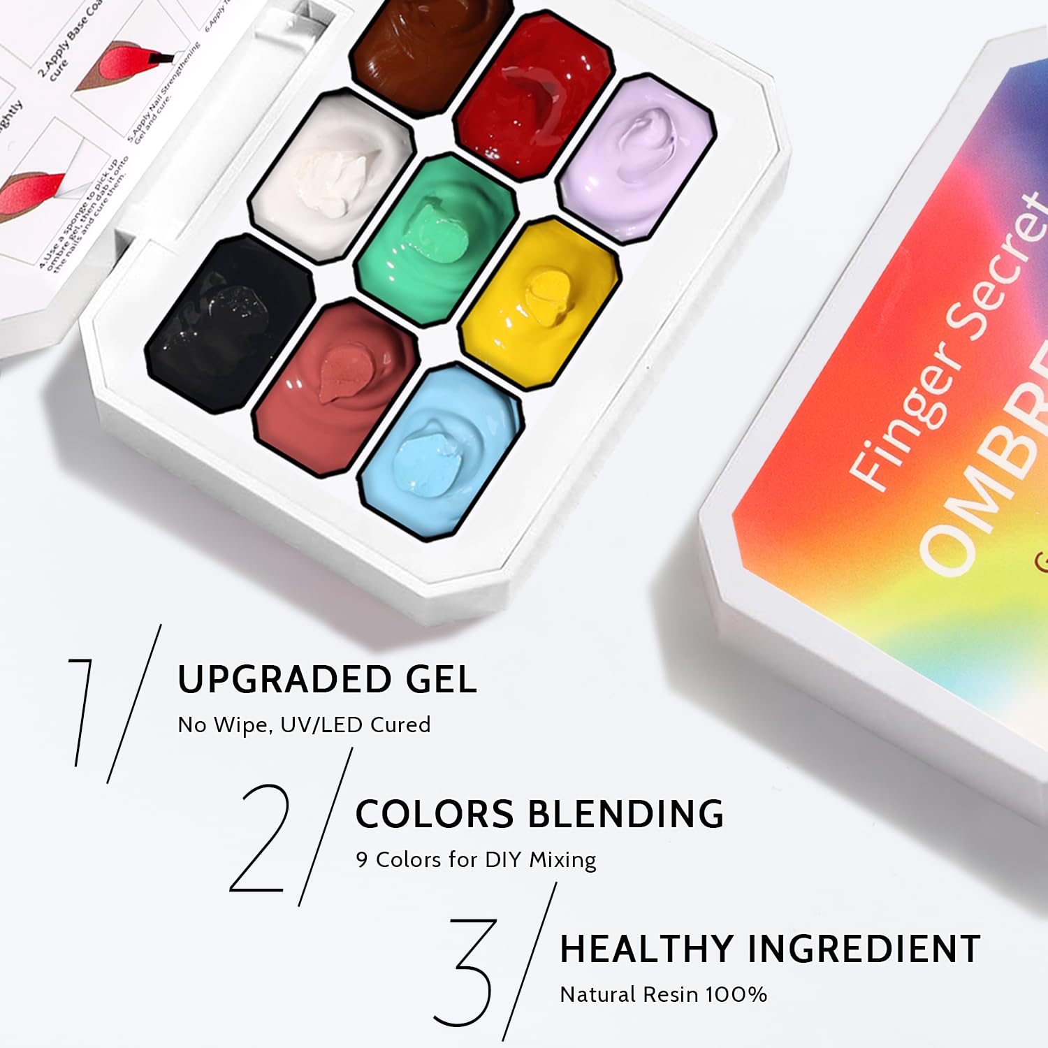 Sponge Pat Paint Nail Gel & Tools Kit, 9 Colors Ombre Nails Gradient Gel Nail Blush Blooming Aura Nails Drawing Stripper Floral Painting Nail Art, No Wipe, UV/LED Curing (9 Colors Set C)-Velvo Beauty