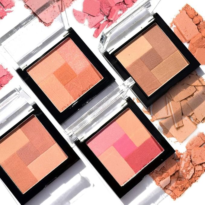 Palladio 2-In-1 Mosaic Blush and Bronzer, Silky Smooth Face Makeup Pressed Powder, Five Color Hues from Shimmering Pinks to Golden Browns, Rich Pigmented Shades, Flawless Finish, Desert Rose, 0.3 Oz-Velvo Beauty