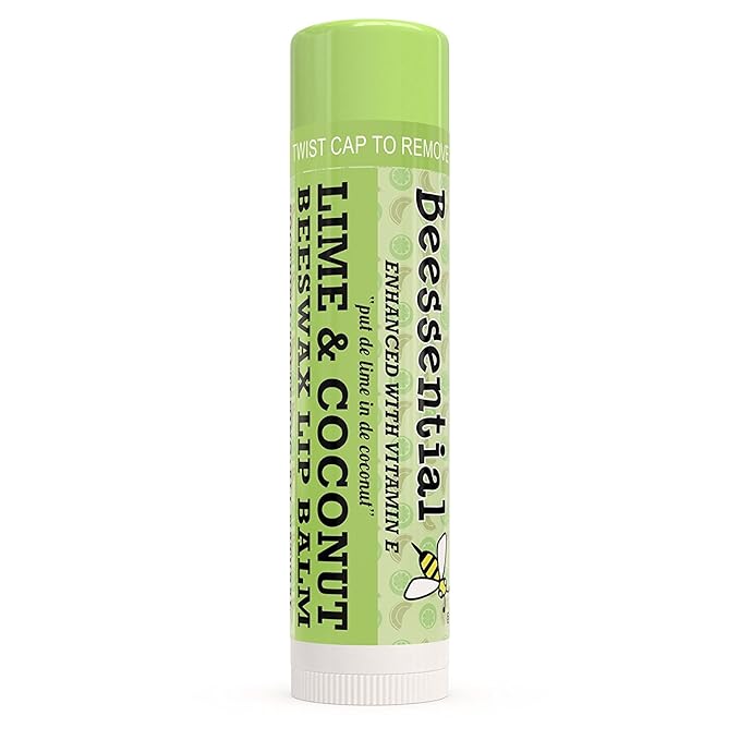 Beessential Natural Bulk Lip Balm, Coconut Lime, 18 Pack | For Men, Women, and Children. Great for Gifts, Showers, & More-Velvo Beauty