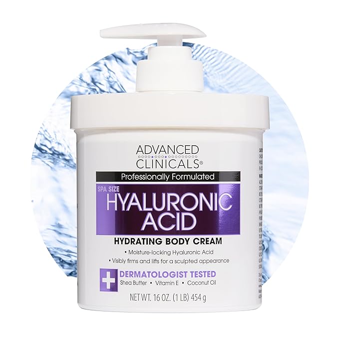 Advanced Clinicals Hyaluronic Acid Body Lotion & Face Moisturizer W/Vitamin E | Hydrating Firming Lotion Minimizes Look Of Wrinkles, Stretch Marks, & Crepey & Dry Skin | Skin Care Products, 16 Oz-Velvo Beauty