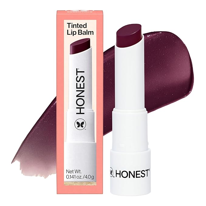 Honest Beauty Tinted Lip Balm | Antioxidant-rich Acai Extracts + Avocado Oil | EWG Certified, Vegan, Cruelty Free | Plum Drop-Velvo Beauty