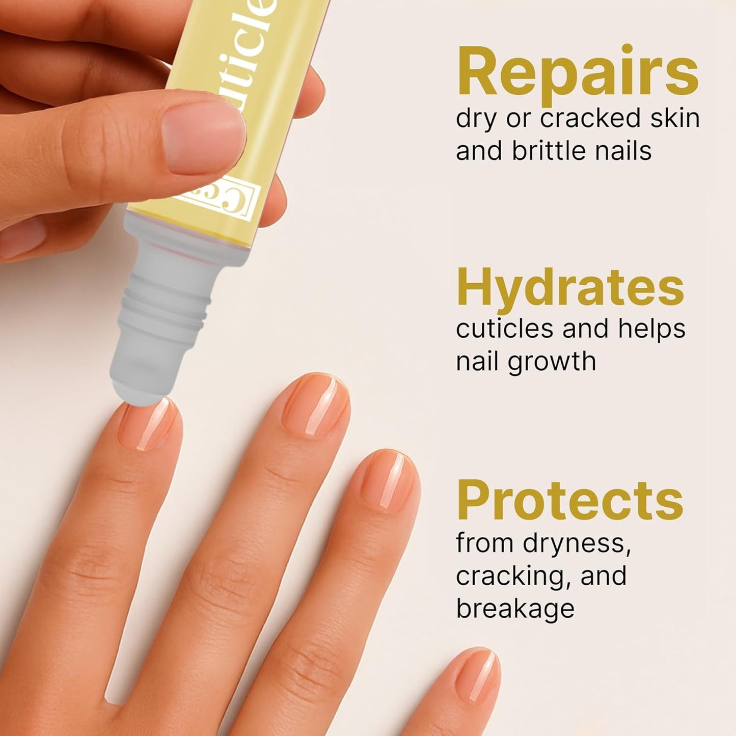 C CARE Sweet Almond Roll-On Cuticle Oil | Natural Revitalizing Hydrating Nail Oil For Repaired Cuticles Overnight | Remedy For Damaged Skin And Thin Nails | Paraben Cruelty Free Formula | 10ml-Velvo Beauty