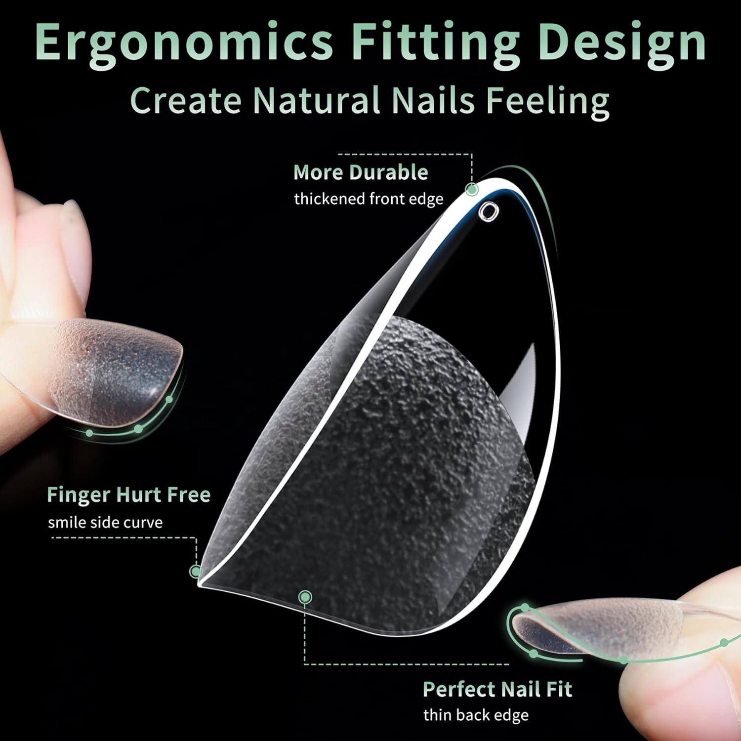 Short Round Oval Nail Tips, 216pcs Acrylic Soft Fake Nails Gel Nail Tips, Full Cover Pre-Shaped Matte Clear Press on Nails for Extension, Diy at Home Manicure 12 Sizes-Velvo Beauty