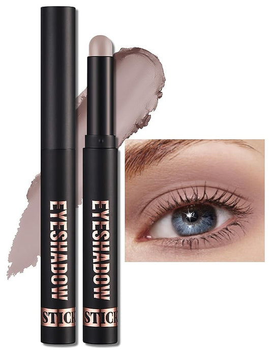 Erinde Waterproof Cream Eyeshadow Stick, Matte Nude Eye Shadow Sticks, Longwear Blendable High Pigmented, Neutral Eye Shadow Sticks Matte for Older Eyes, Smokey Eyeshadow Pencil Crayon, 19 Light Taupe-Velvo Beauty