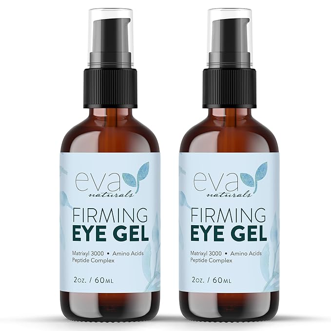 Anti-Aging Eye Gel - Luxurious Hydrating Under Eye Cream For Dark Circles and Puffiness, Bags, Crows Feet, Wrinkles - With Hyaluronic Acid & Skin-Firming Peptides Serum 2 oz (2 Pack)-Velvo Beauty