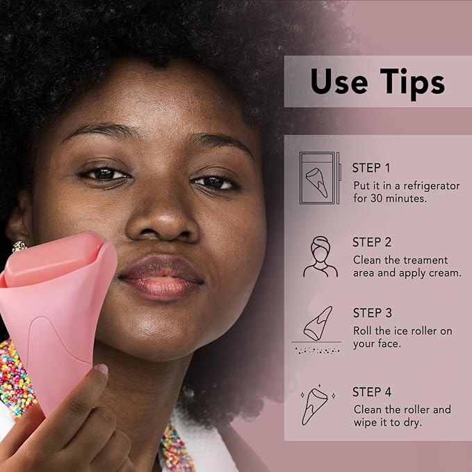 huefull Ice Roller for Face Women, Skin Care Set & Ice Face Roller，Self Care Gifts for Women,Reduces Puffiness and Wrinkle, Facial Massager Tool & Spa Pink Gifts-Velvo Beauty