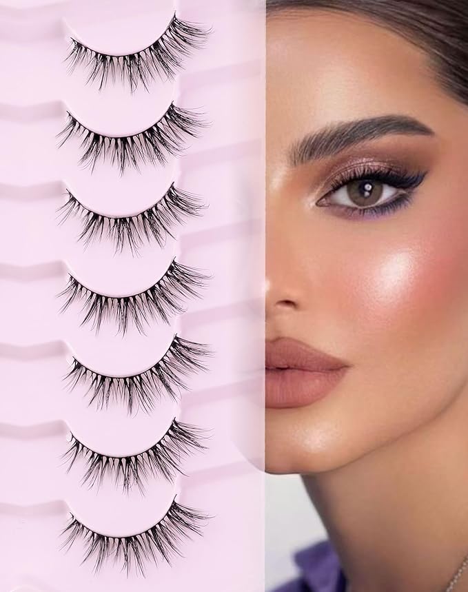 Onlyall Cat Eye Lashes Natural Lashes False Eyelashes Fox Eye Lashes False Lashes 7 Pairs D5-Velvo Beauty