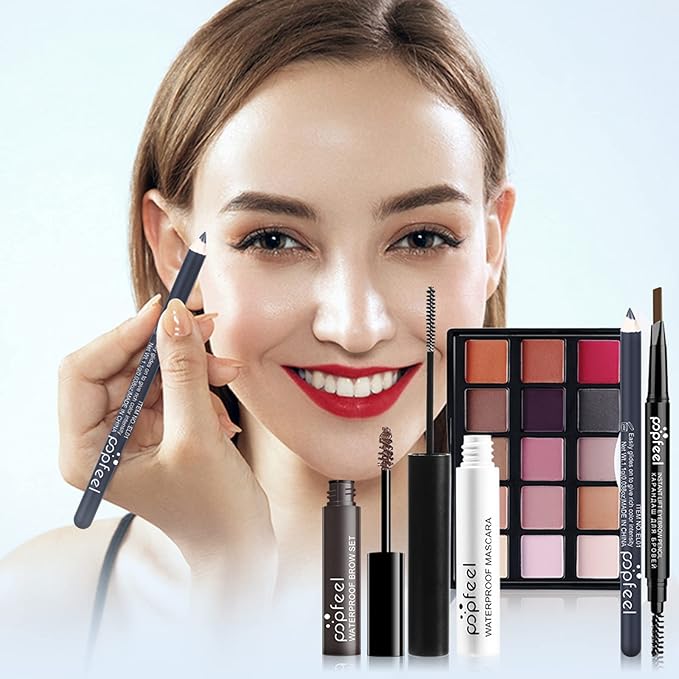 All-in-one Holiday Makeup Gift Set | Full Makeup Kit for Women Multipurpose Essential Bundle Include Eyeshadow Palette Lipstick Blush Concealer Face Powder Eyeliner Mascara Lipgloss Brush-Velvo Beauty