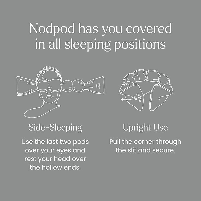 Nodpod Gentle Pressure Sleep Mask | Patented Light Blocking Design for Sleeping, Traveling & Relaxation - Elephant Gray-Velvo Beauty