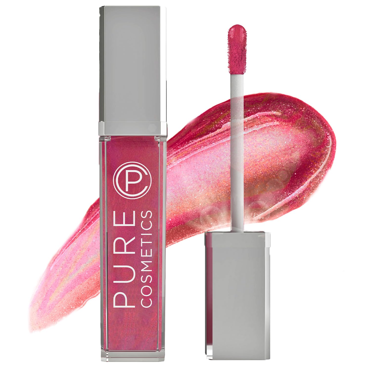 Pure Cosmetics Pure Illumination Lip Gloss - LED-lit Applicator w/Side Mirror - Non-Sticky, Moisturizing & Hydrating Lip Glosses - Soothes & Protects Dry Chapped Lips (Razzmatazz)-Velvo Beauty