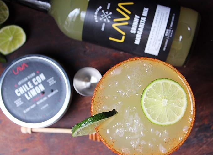 (3 Pack) Premium Skinny Margarita Mix by LAVA Craft Cocktail Co., Low Calorie Margarita Mix Made with Key Lime Juice, Agave, No Artificial Sweeteners, Lots of Flavor, Ready to Use, 1-Liter (33.8oz)-Velvo Beauty