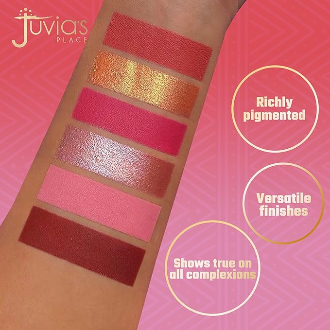 Juvia's Place Palette Blushed Rose - Rosy, Pinks, Rose-Gold, Shades of 6, Professional Eye Makeup, Pigmented Makeup Palette-Velvo Beauty