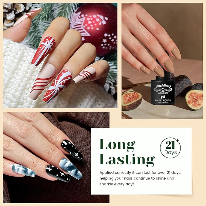 JEWHITENY 23PCS Nail Polish Set 20 Colors Gel Nail Polish Jelly Color Natural and Elegant Long Lasting Suitable for Salon at Home-Velvo Beauty