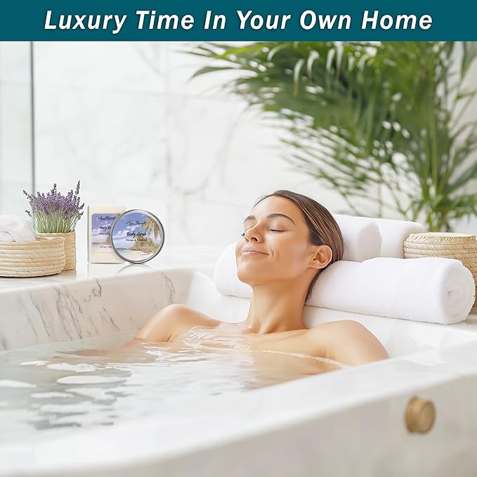 Bath Spa Gift Sets - Luxury Basket With Ocean & Coconut - Spa Kit Includes Wash, Bubble Bath, Lotion, Bath Salts, Body Scrub, Body Spray, Shower Puff, Bathbombs, Soap in Wooden Basket-Velvo Beauty