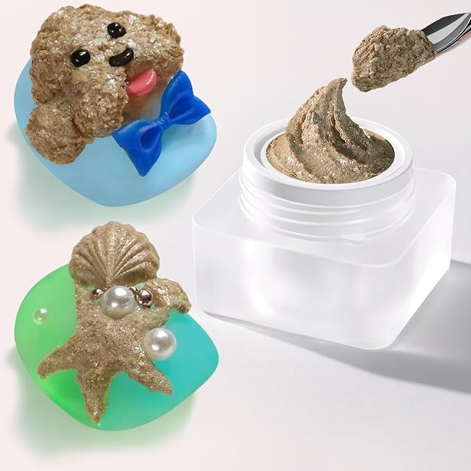 Double Rhythm 3D Nail Gel Solid Sculpting Gel for Nail Art Non-Sticky Hard Gel for Building Carving Molding Nail Extension Soak Off UV/LED Salon Home DIY 0.5 Oz (Gypsum Dark Gold)-Velvo Beauty