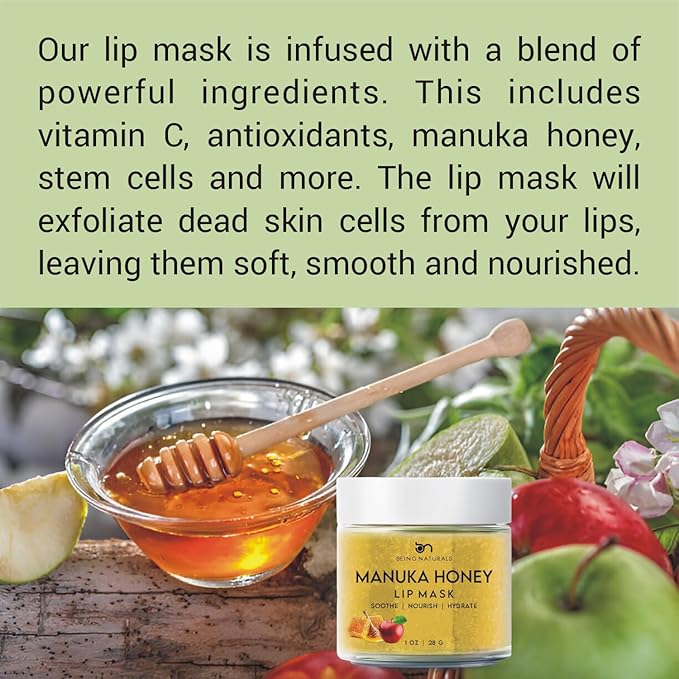 Lip Mask & Lip Balm - leave-on Overnight repair and nourish lip mask or lightweight non-sticky daytime lip care with Vitamin C, Antioxidants, Manuka honey, Stem cells, 1 oz.-Velvo Beauty