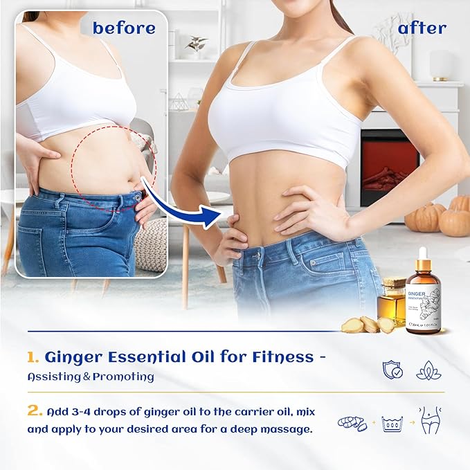 HIQILI 1 Fl Oz Ginger Oil, 100% Pure Natural Ginger Essential Oil for Hair, Massage, Skin - 30ml-Velvo Beauty