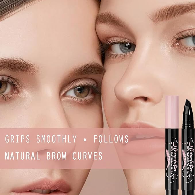 Eyebrow Pen, Waterproof Eyebrow Pencils for Women - Angled Brow Brush & Multi-Fork Tip Microblading Brow Pen, Precisely Creates Natural Hair-Like Brows, Easy to Use 01-Brown-Velvo Beauty