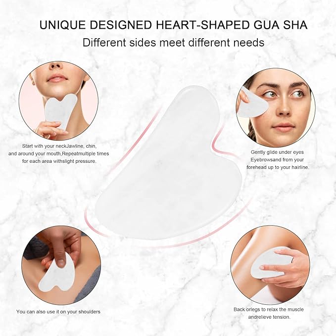 Jade Roller for Face, Facial Roller Massager Skin Care Tool, Gua Sha Facial Tools for Face, Neck, Eyes, Reduce Puffiness of The Skin - White-Velvo Beauty