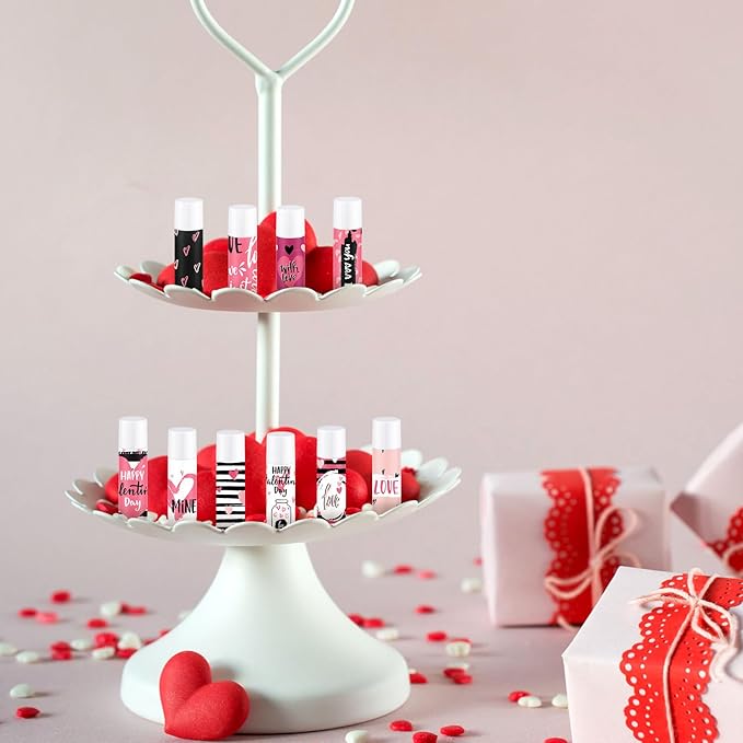 Dunzy 50 Pcs Thank You Gift Lip Balm Bulk Baby Shower Party Favors Bridal Shower Favor Lip Care with Assorted Fruit Flavors Thank You Lipstick for Guest Basket Gift Stuffer (Heart)-Velvo Beauty