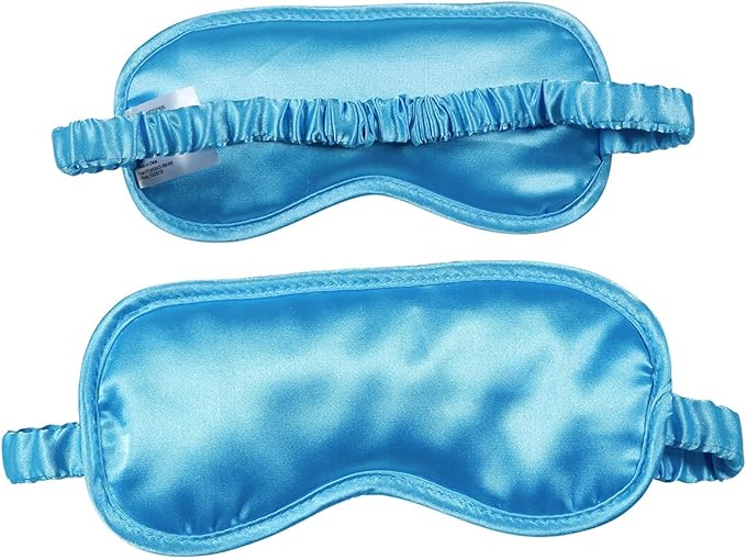 Silk Eye Mask (2packs) for Sleeping, Cooling and Heated Eye Mask, Adjustable Eyeshade Mask Satin Night Travel Gift for Women Men (1silk Eyes Blue mask +1hot&Cold Blue Eyes mask)-Velvo Beauty