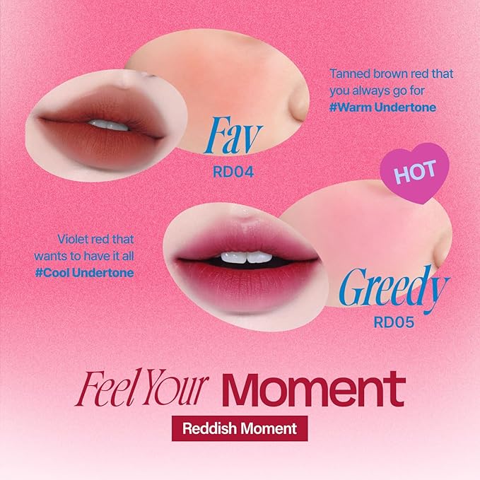 Lip&Cheek Blurry Pudding Pot | Reddish Moment - Ambitious | Makeup Blush, Buildable Lightweight, Multi-Use Soft Matte Finish | 5g-Velvo Beauty