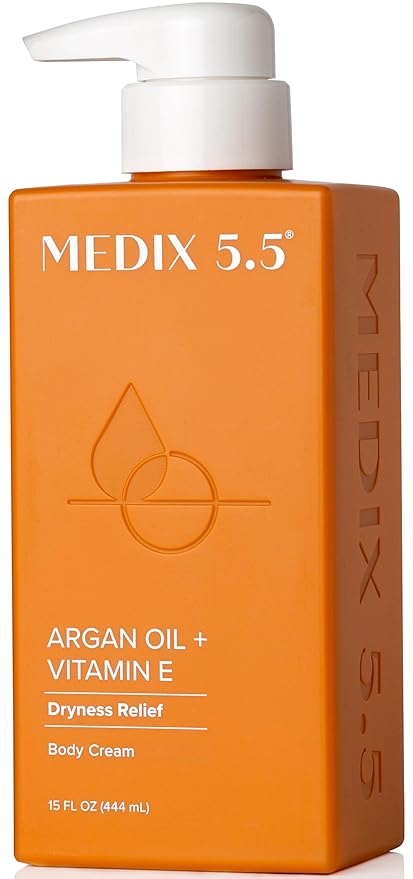Medix 5.5 Argan Oil Cream W/Vitamin E Anti Aging Skin Care Moisturizer Body Cream | Firming Body Lotion Reduces Look Of Wrinkles, Cellulite, Crepey, & Uneven Skin Tone For Women & Men, 15 Fl Oz-Velvo Beauty