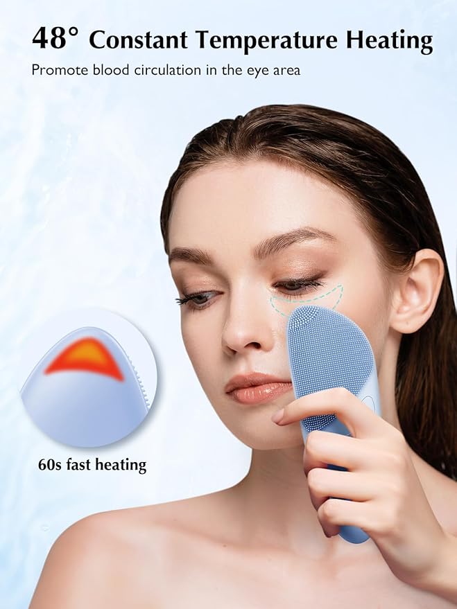 COSLUS Facial Cleansing Brush Silicone Face Scrubber: IPX7 Waterproof Rechargeable Face Wash Brush, 4 Cleansing Modes, Electric Face Brush for Cleaning, Exfoliating, Massaging-Velvo Beauty