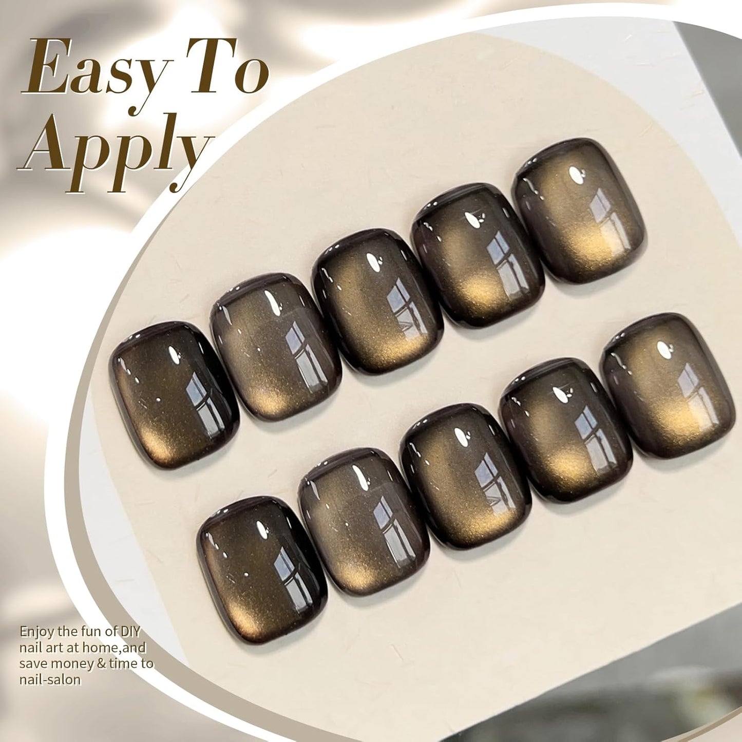 Born Pretty Cat Magnetic Eye Gel Nail Polish,Brown Jelly Glass Magnetic Gel Polish, Crow Glitter Soak Off Nail Art Salon Manicure Home Gift 15ml-Velvo Beauty