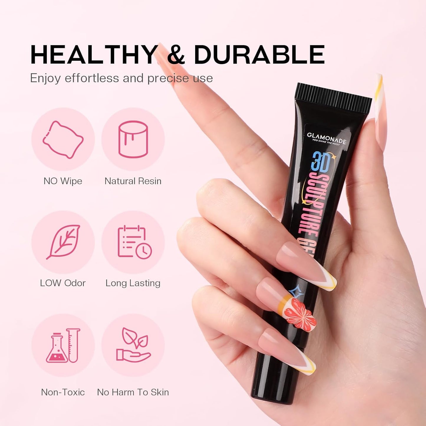 3D Sculpting Gel Nail Art: 15g Nail Sculpting Glue No Wipe Clear Gel Polish DIY Nail Art for Drawing Molding Nail Tech Must Haves Manicure Decoration Supplies-Velvo Beauty