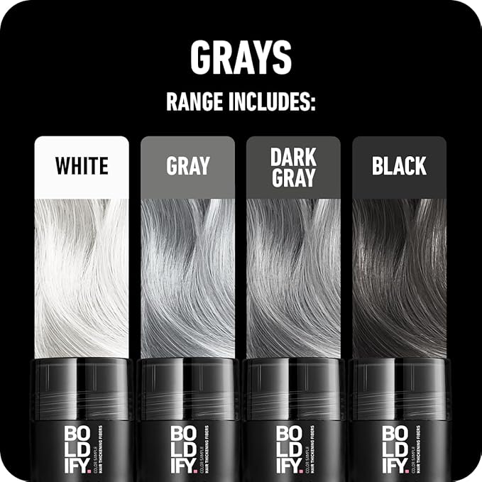 Boldify Hair Fibers Color Sample Kit - Fill In Thinning and Fine Hair for an Instantly Fuller, Thicker Look - 14 Shades for Women & Men - Grays-Velvo Beauty