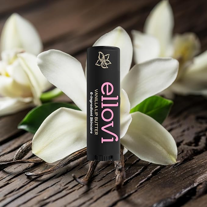 Natural Lip Butter Lip Balm - Vanilla - Pure Enough to Eat - Made With Just 6 Vegan Ingredients - 100% Natural & Organic Moisturizing Lip Care for All Day Hydration (Single)-Velvo Beauty