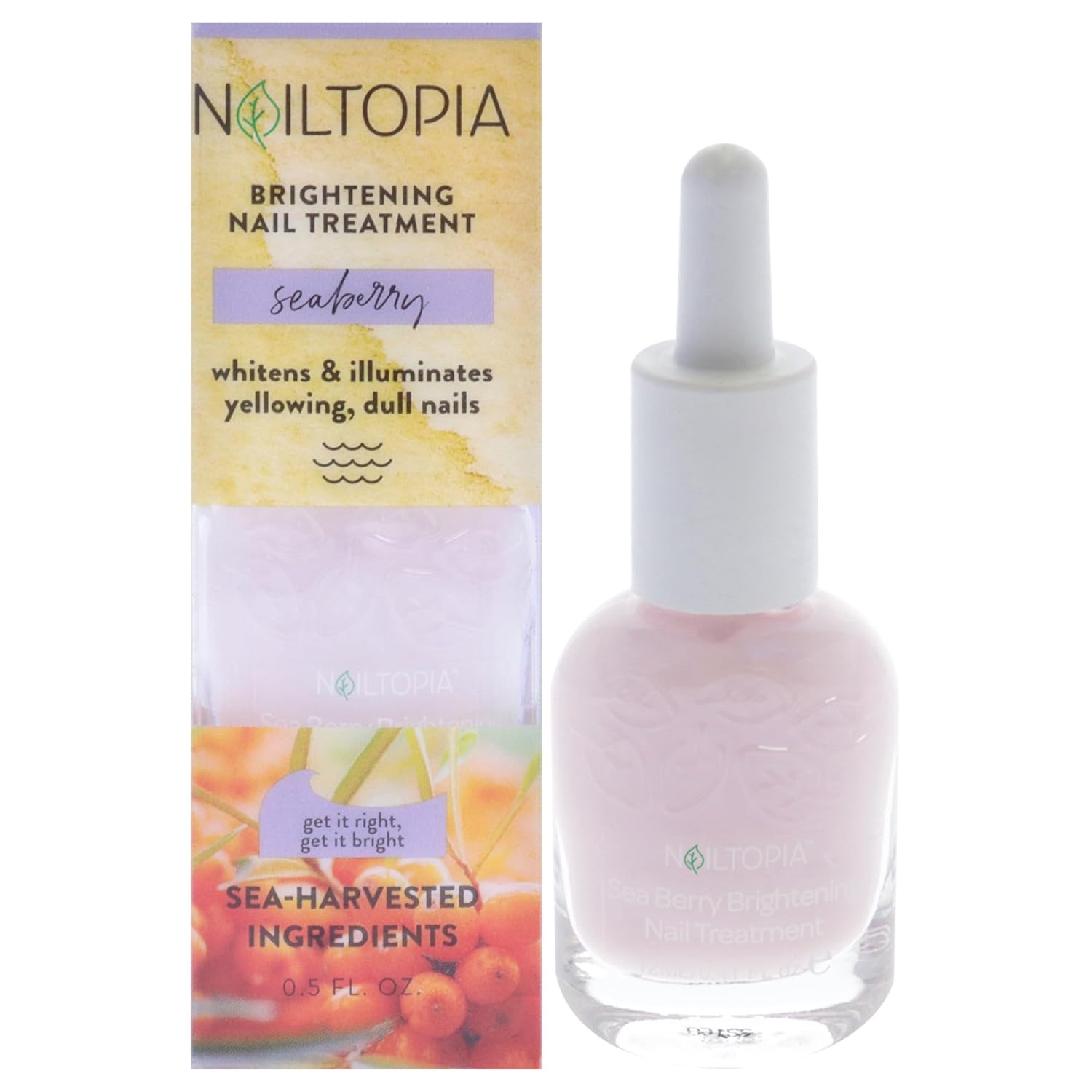 Nailtopia Healing and Brightening Nail Treatment - Nail Growth Oil - Nail Strengthener Treatment for Hard Nails - With Superfood Sea Berry - 0.41 oz-Velvo Beauty