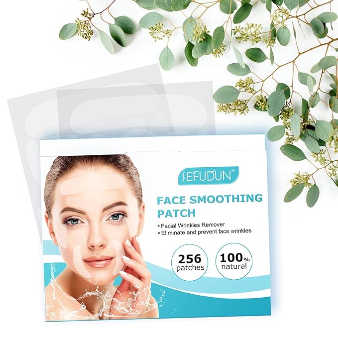 Face & Forehead Wrinkle Patches, Anti Wrinkle Patches for Forehead, Smile Lines, Crows Feet, Nasolabial Folds, Frown Lines, Overnight Treatment, 256 Pcs Facial Patches-Velvo Beauty