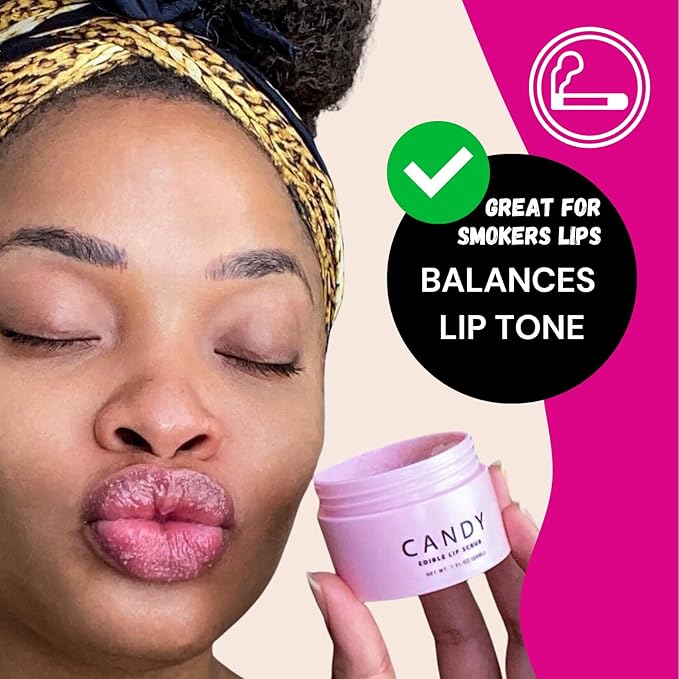 Minimo Candy Lip Exfoliator Scrub & Moisturizer - Lip Scrubber Exfoliator- Lip Brightening For Dark Lips Smoker| Removes Dead Skin from Dry Chapped Lips - Nourishes & Hydrates(1 oz) Grape Nectar-Velvo Beauty