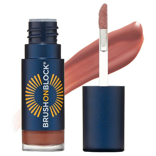Brush On Block Sun Shine Protective Lip Oil SPF 30, Mineral Protection from UVA/UVB & Blue Light, Hydrating, Cruelty-Free, Gluten-Free, & Vegan, Fig-Velvo Beauty