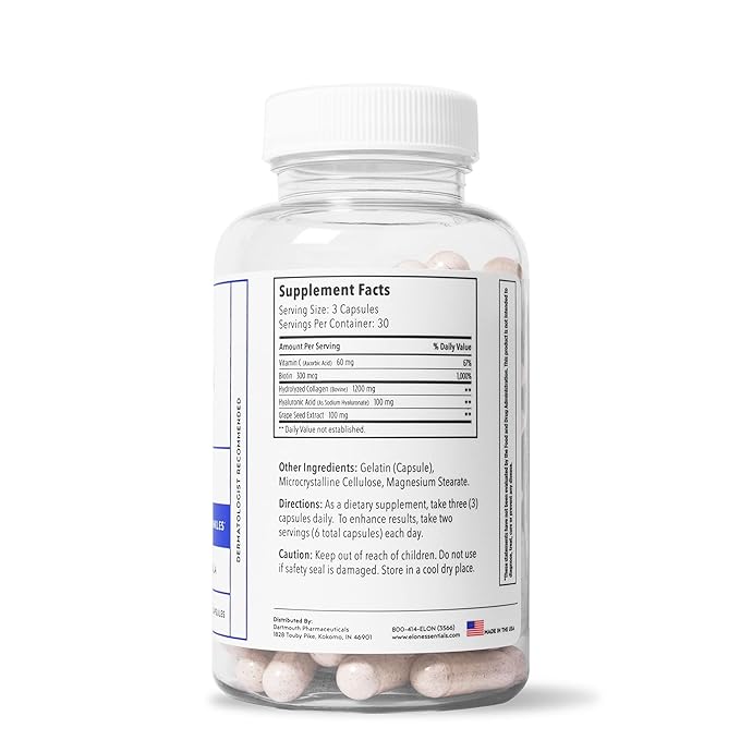 Elon Face Skin Care Set – Skin Care Kit w/ Antioxidant C Moisturizer for Face, Skin Anew Hydrolyzed Collagen Capsules, & Hyaluronic Acid Serum for Face – Skin Care Products for All Skin Types-Velvo Beauty